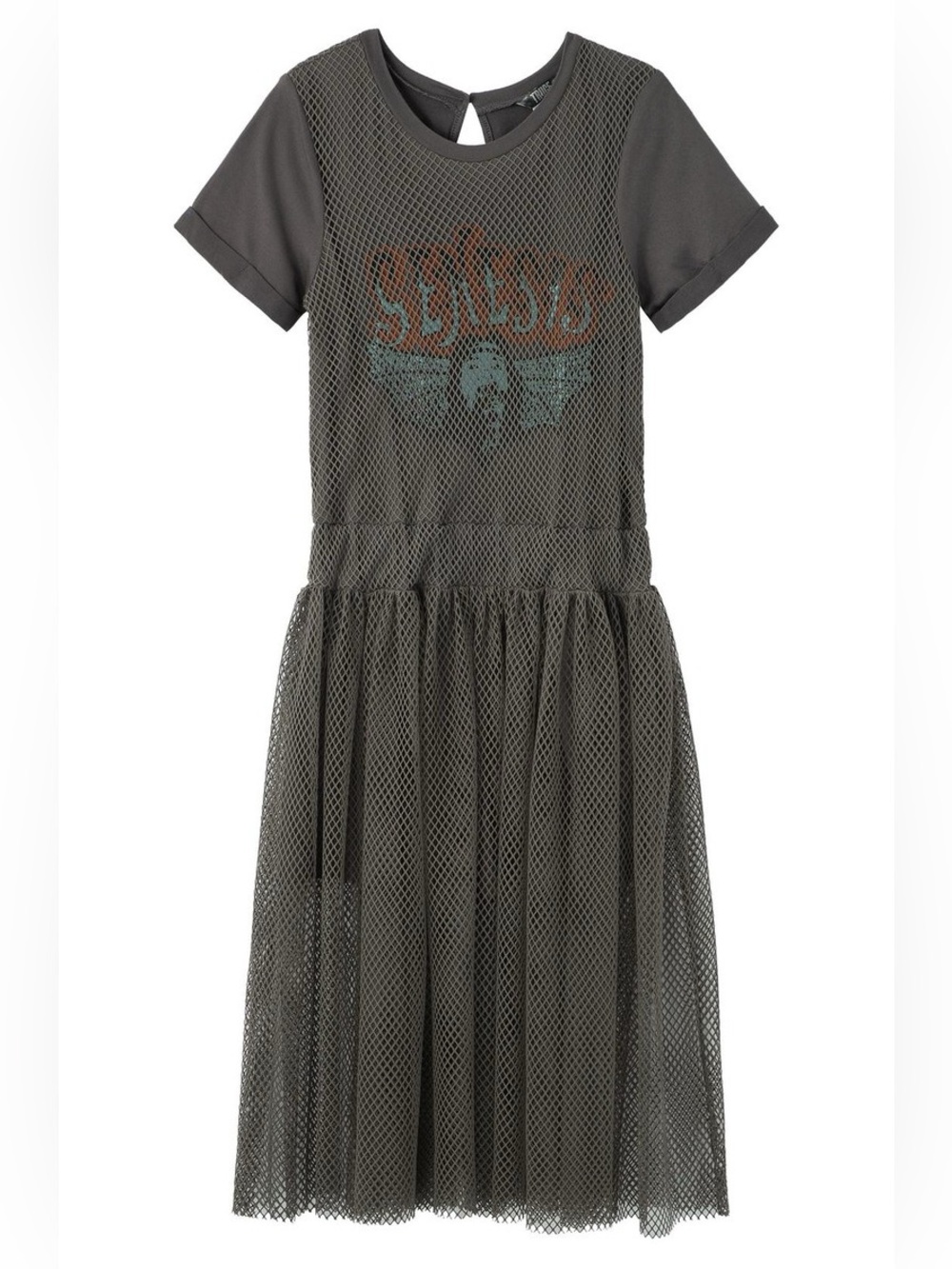 Truce Romper With Mesh Overlay Skirt #10